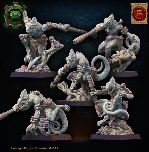 Kuaxotl Unit with blowpipes inc Command Group, Cuetzpal Empire Remastered, Lost Kingdom - Image 6