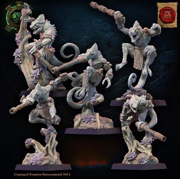 Kuaxotl Unit with blowpipes inc Command Group, Cuetzpal Empire Remastered, Lost Kingdom - Image 9