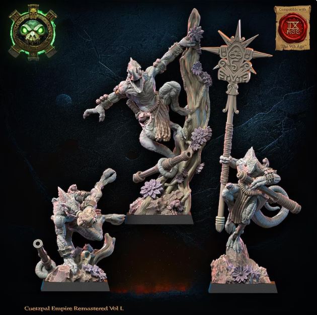Kuaxotl Unit with blowpipes inc Command Group, Cuetzpal Empire Remastered, Lost Kingdom