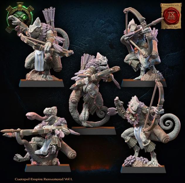 Kuaxotl Unit with bows inc Command Group, Cuetzpal Empire Remastered, Lost Kingdom - Image 7
