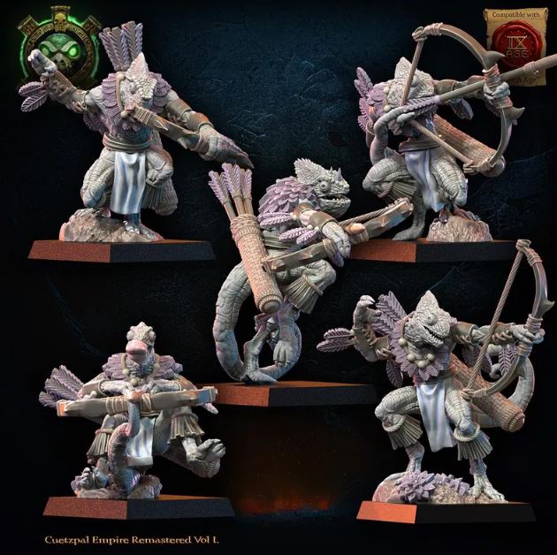 Kuaxotl Unit with bows inc Command Group, Cuetzpal Empire Remastered, Lost Kingdom - Image 8