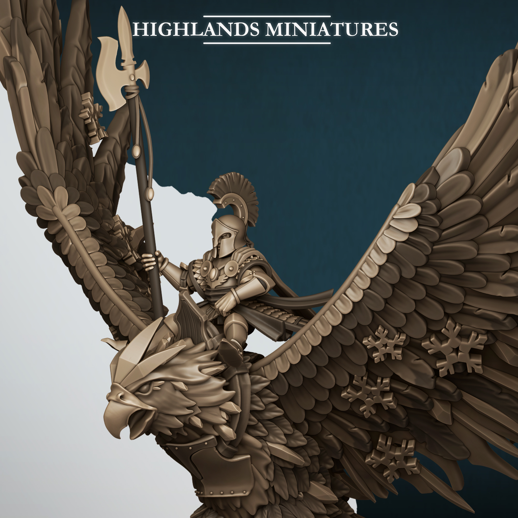 Lord on Phoenix, Aegean Elves - Highlands Miniatures