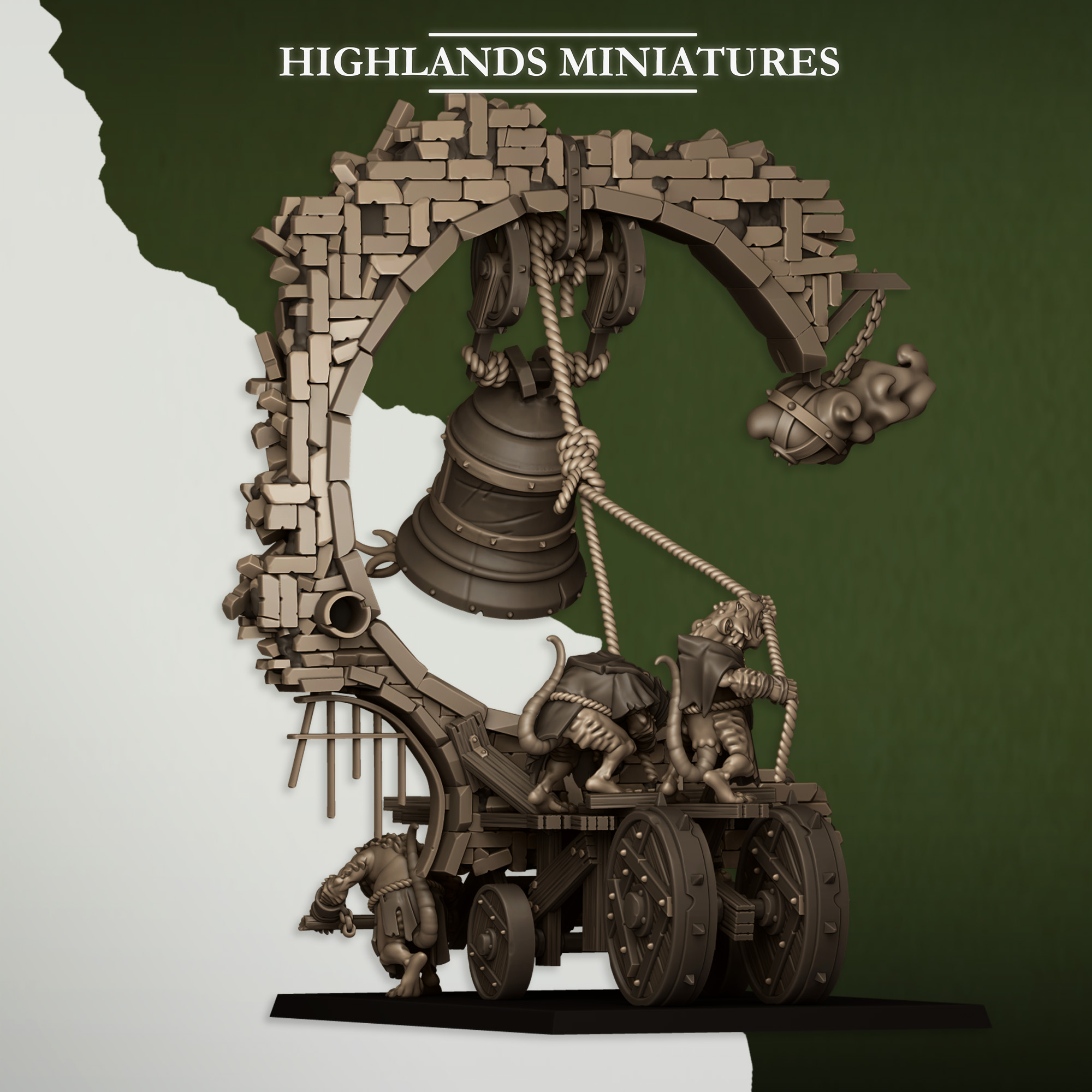 Moving Sewer with Bell, Sewer Vermin - Highlands Miniatures - Image 5