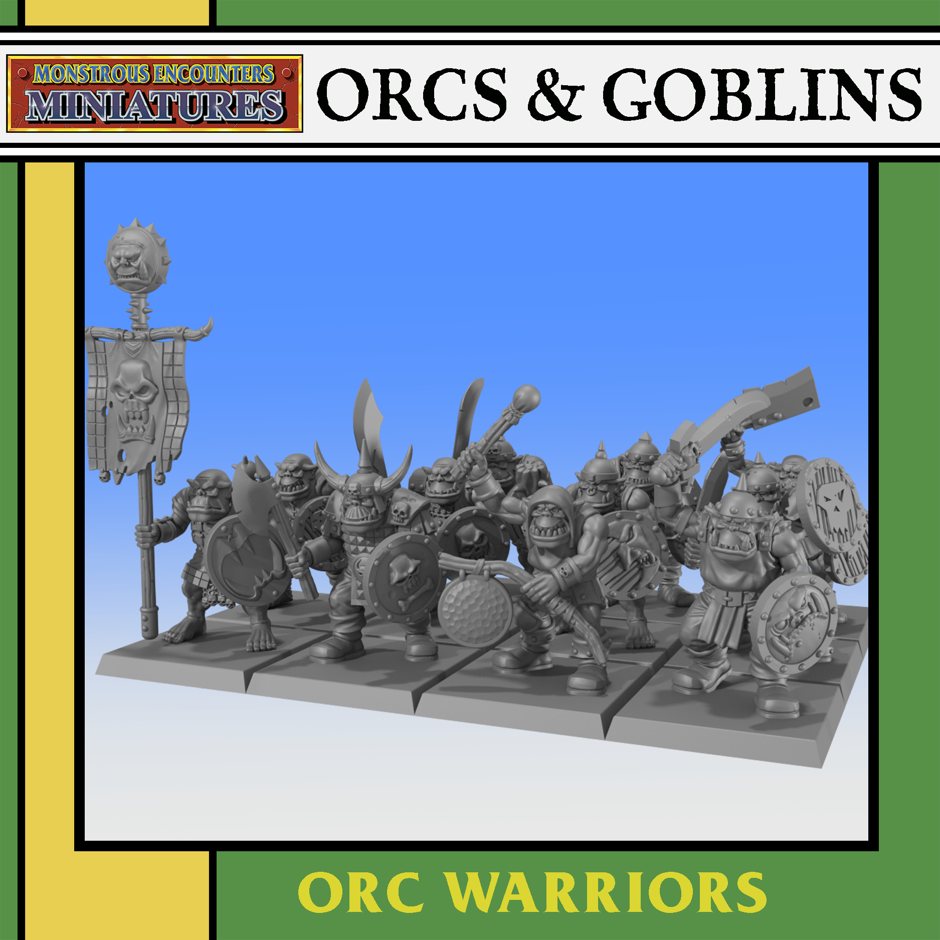 Orc Warriors Unit with Command Group – Orcs & Goblins | Monstrous Encounters