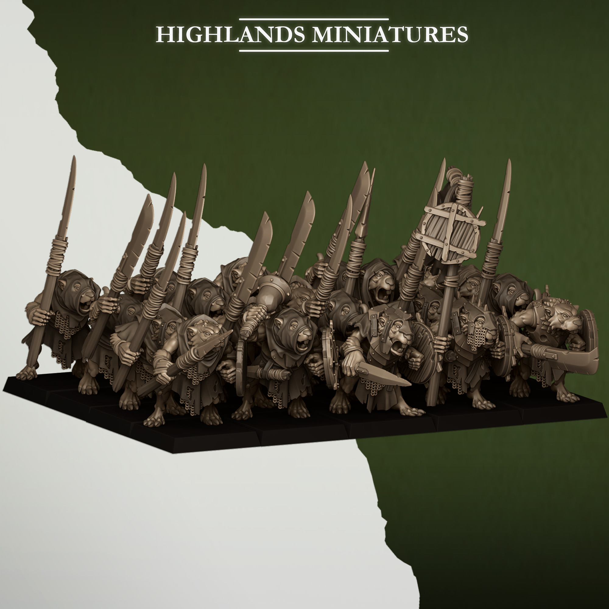 Sewer Rats with Spears Sewer Vermin - Highlands Miniatures