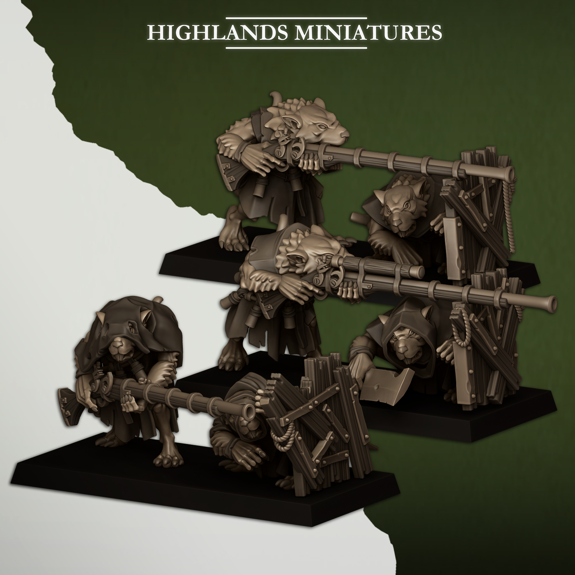 Sewer Vermin Shooters, Sewer Vermin - Highlands Miniatures