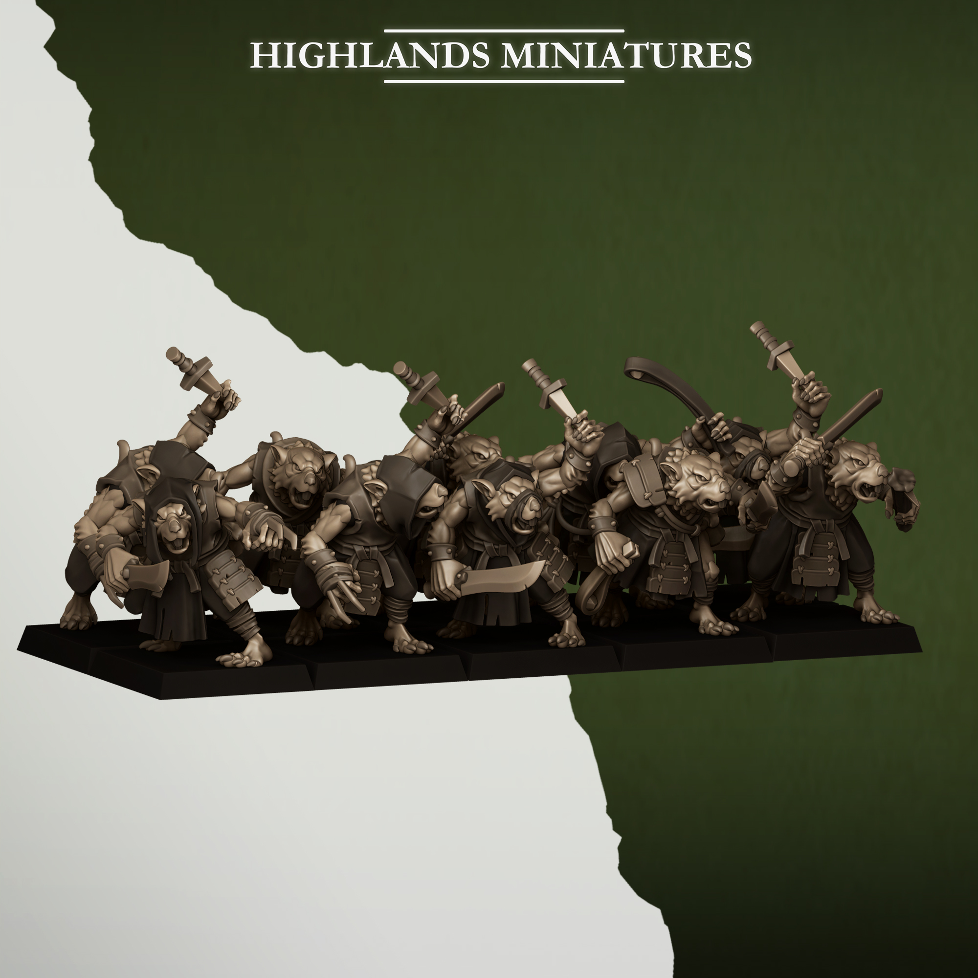 Sewer Vermin Thugs, Sewer Vermin - Highlands Miniatures