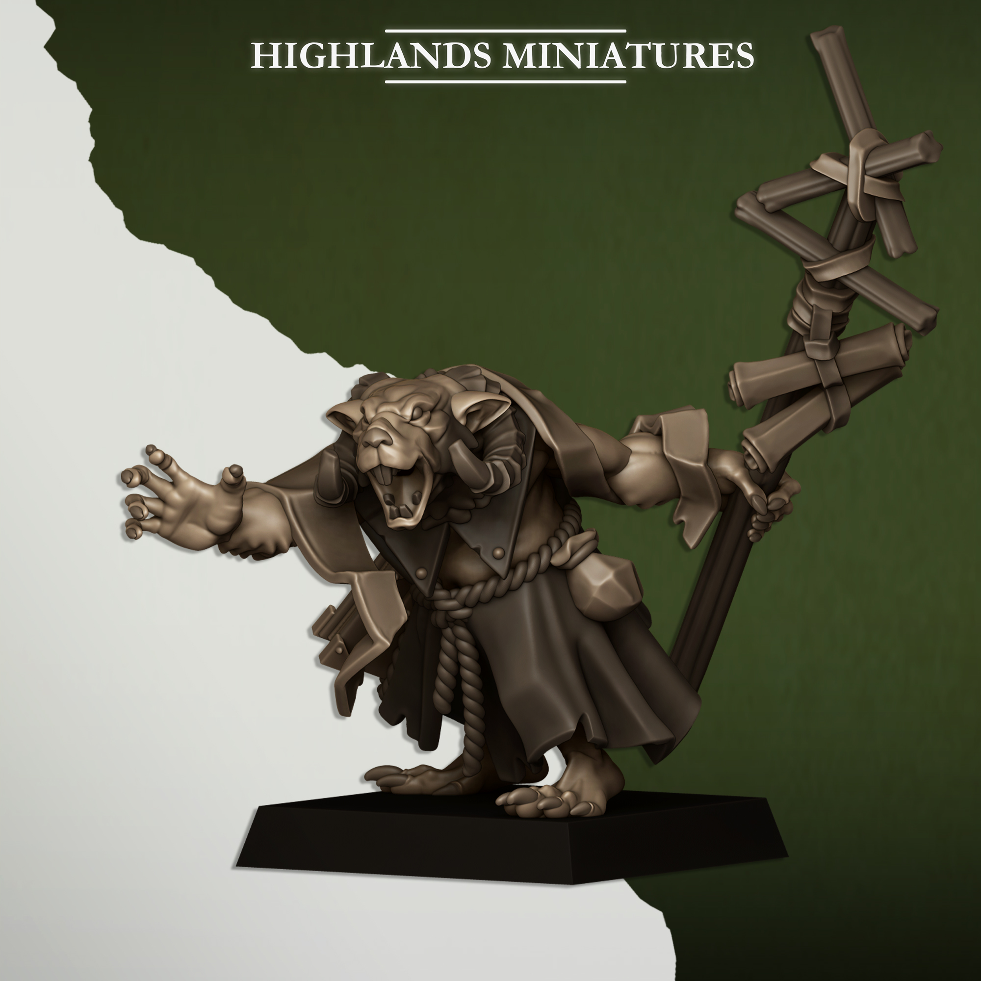 Sewer Vermin Warlock, Sewer Vermin - Highlands Miniatures