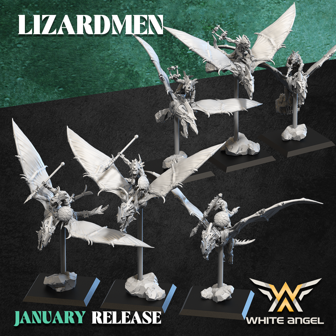 Skycrawler Lizard, Lizardmen - White Angel Miniatures