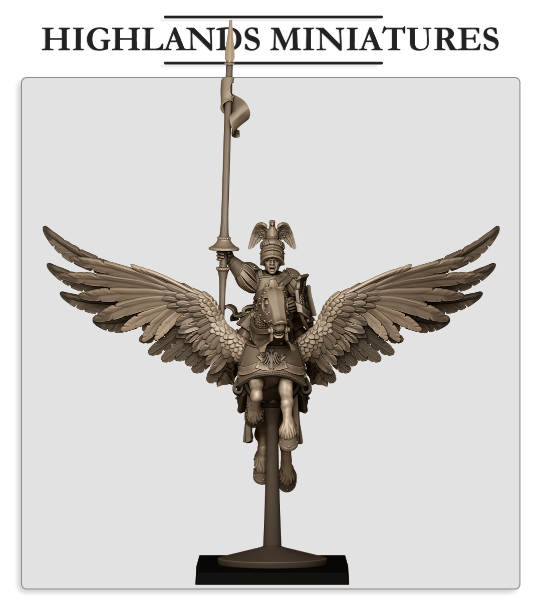 Sunland General on Pegasus, Sunland- Highlands Miniatures