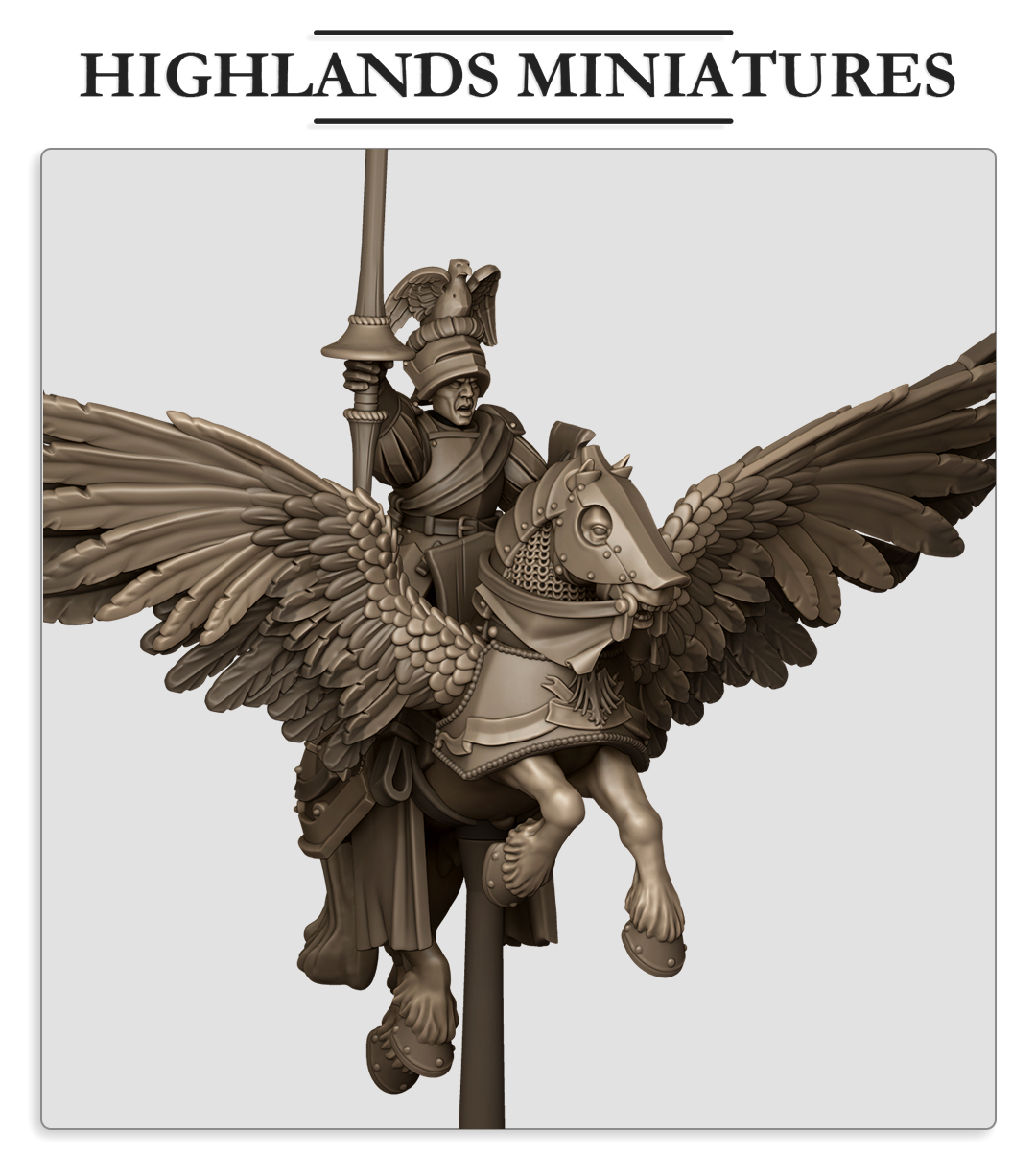 Sunland General on Pegasus, Sunland- Highlands Miniatures - Image 4