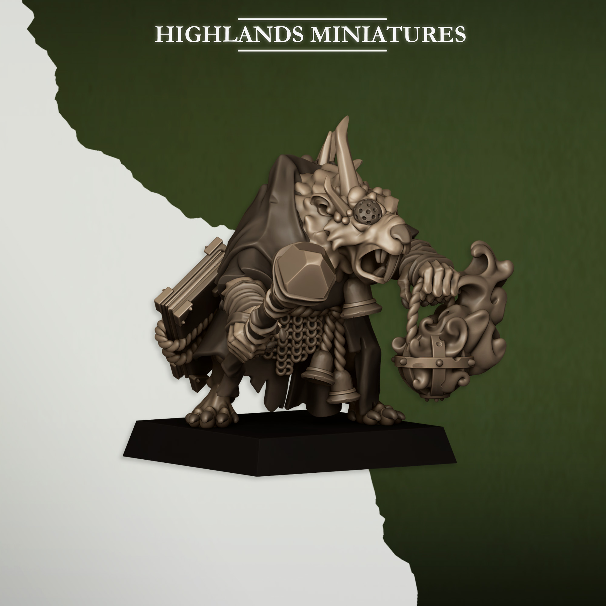 Vermin Pastor, Sewer Vermin - Highlands Miniatures