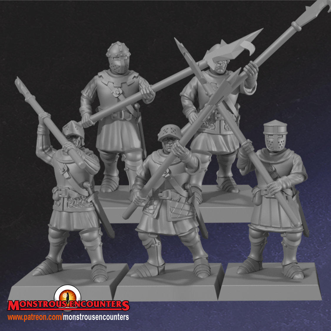 Men-at-arms w/ Polearms & Medium Armor, Breton, Monstrous Encounters