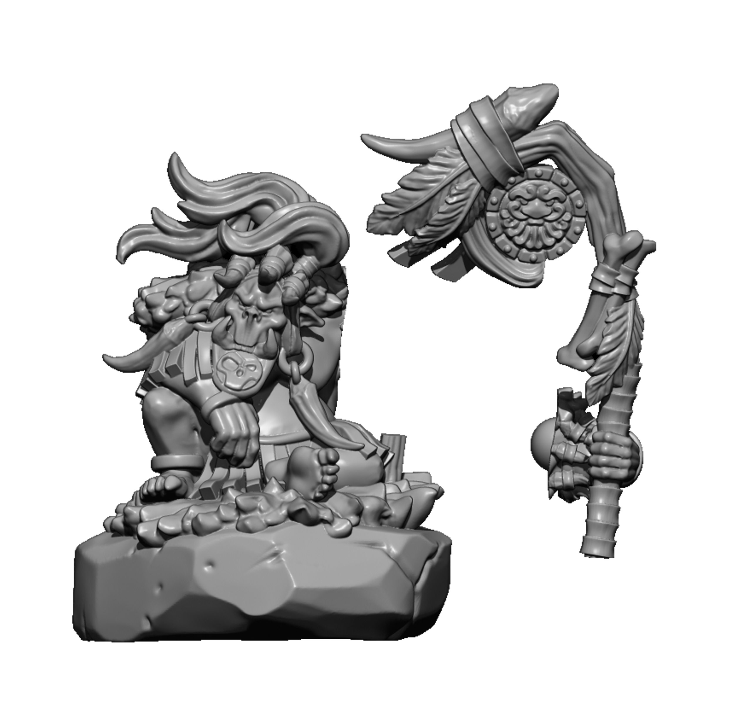Wild Orc Shaman 2, Orcs and Goblins - MoM Miniatures - Image 3