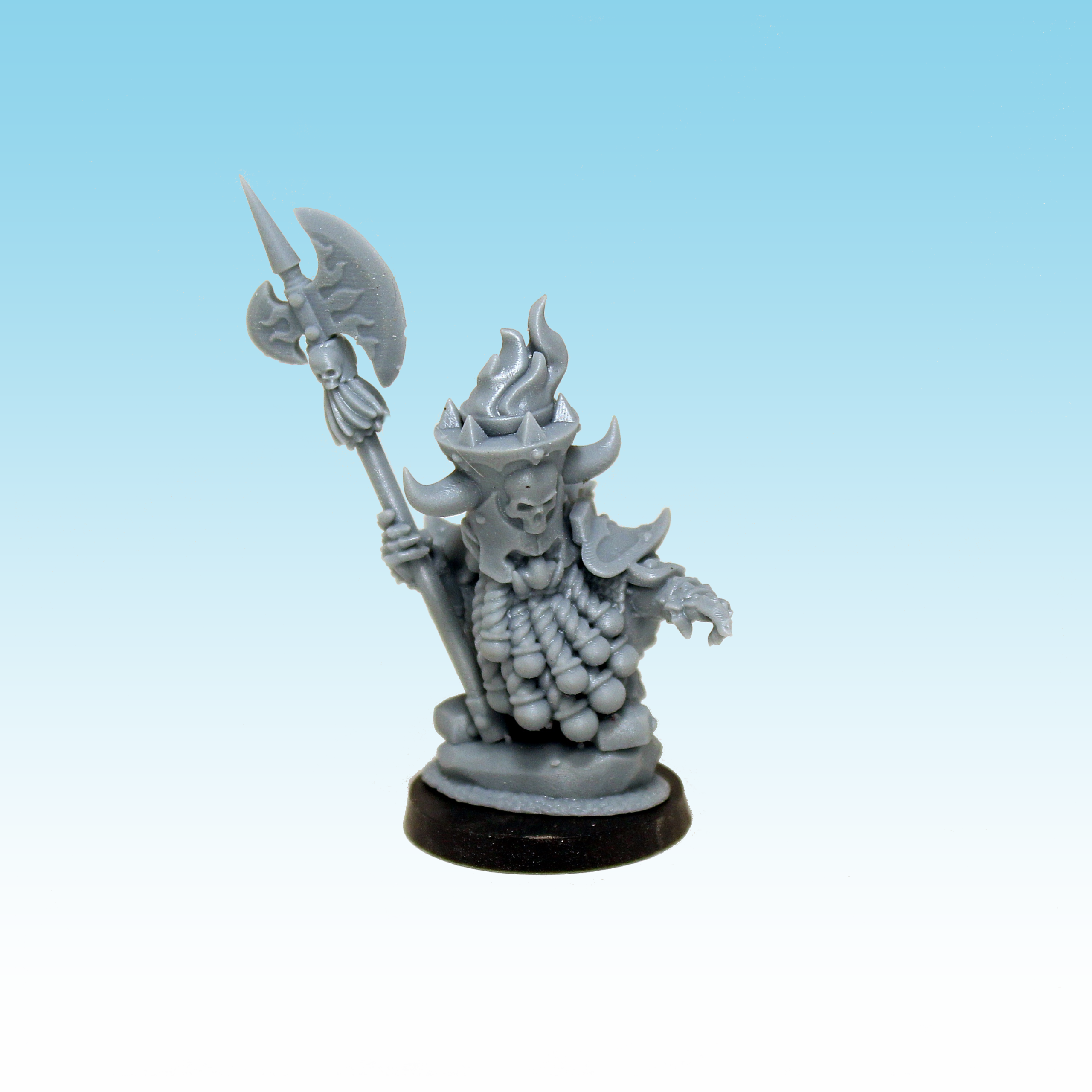 Fire Dwarf with Halberdier Champion, Dark Dwarves - MoM Miniatures