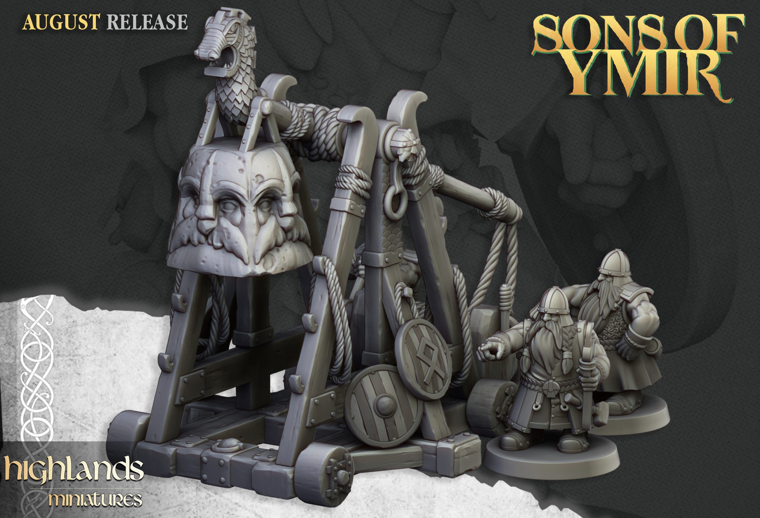 Dwarf Catapult, Sons of Ymir- Highlands Miniatures