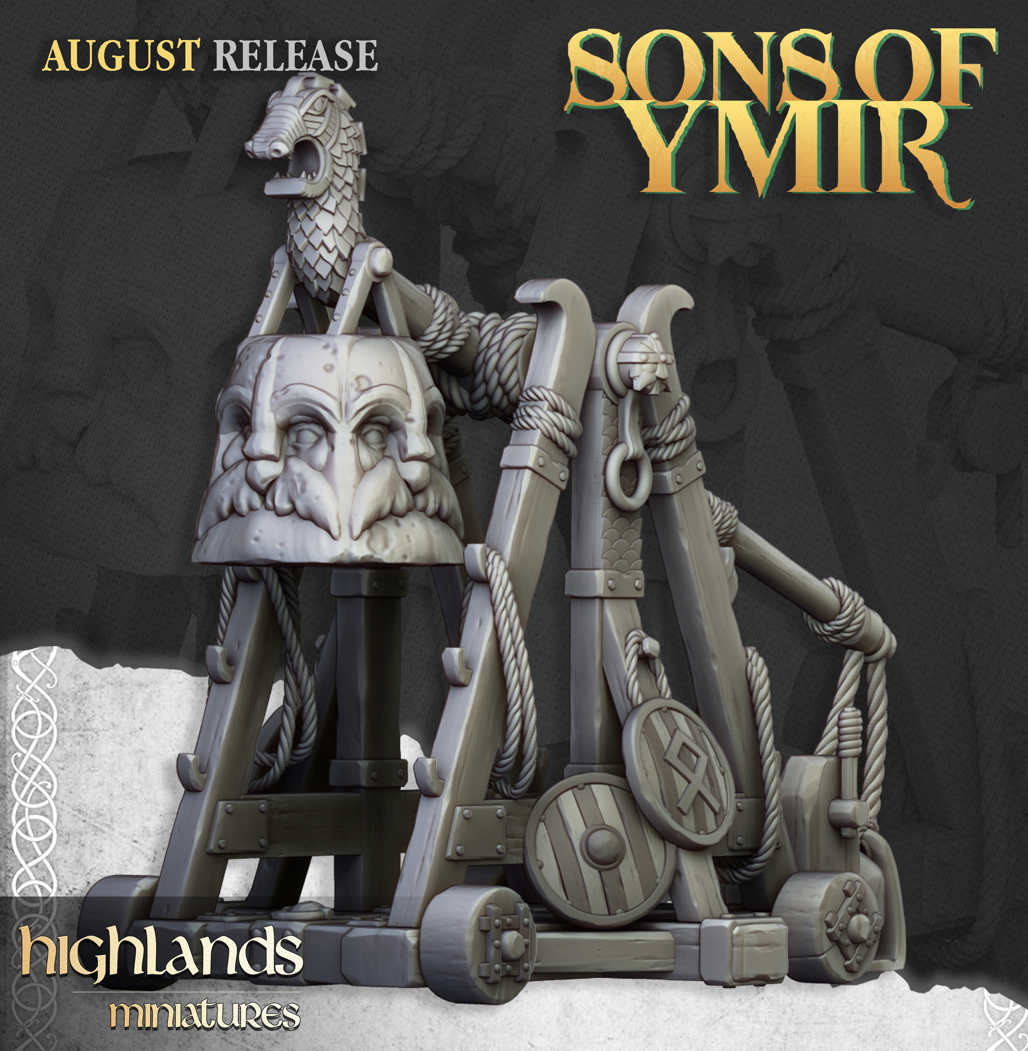 Dwarf Catapult, Sons of Ymir- Highlands Miniatures - Image 3