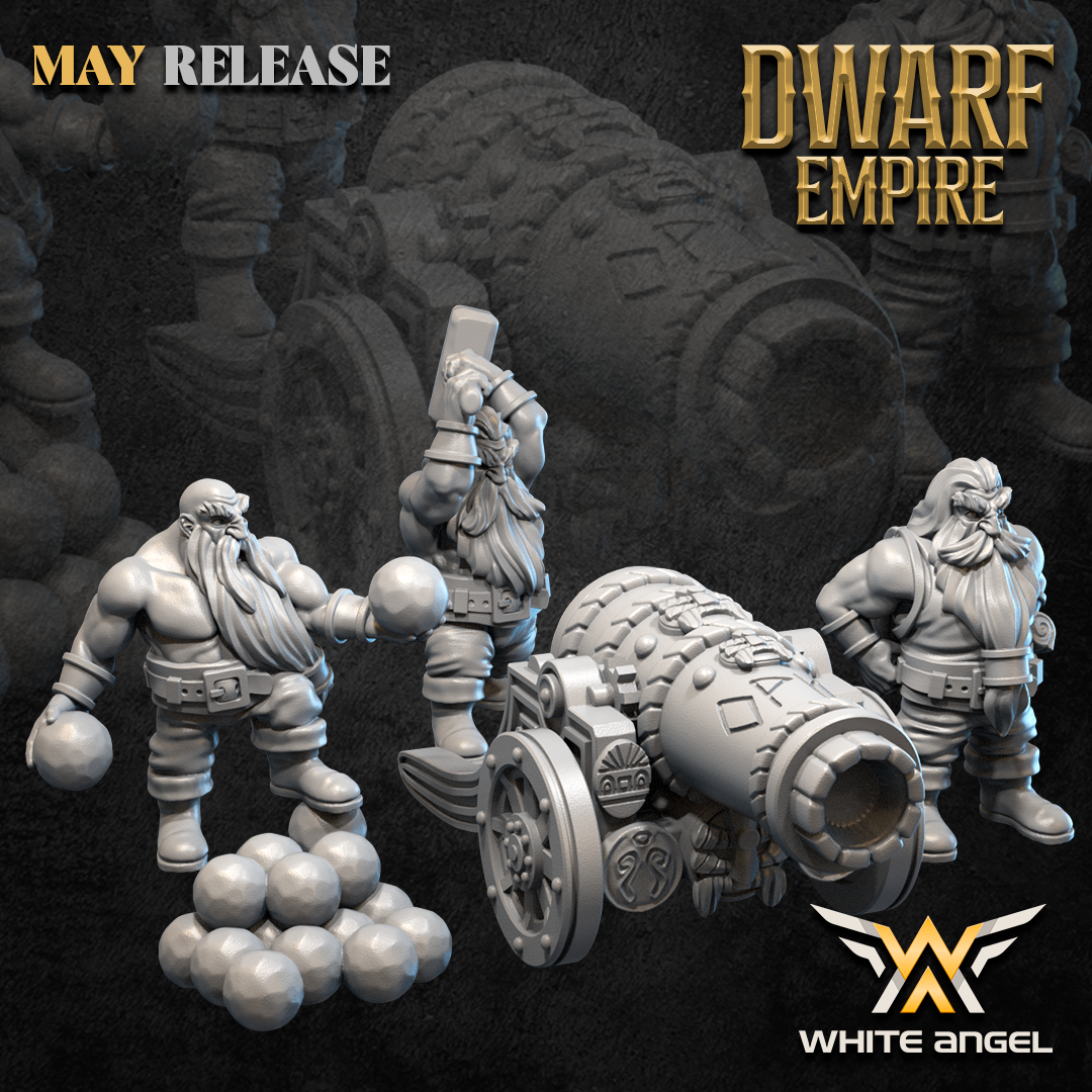 Iron Dwarf Cannon, Dwarf Empire - White Angel Miniatures
