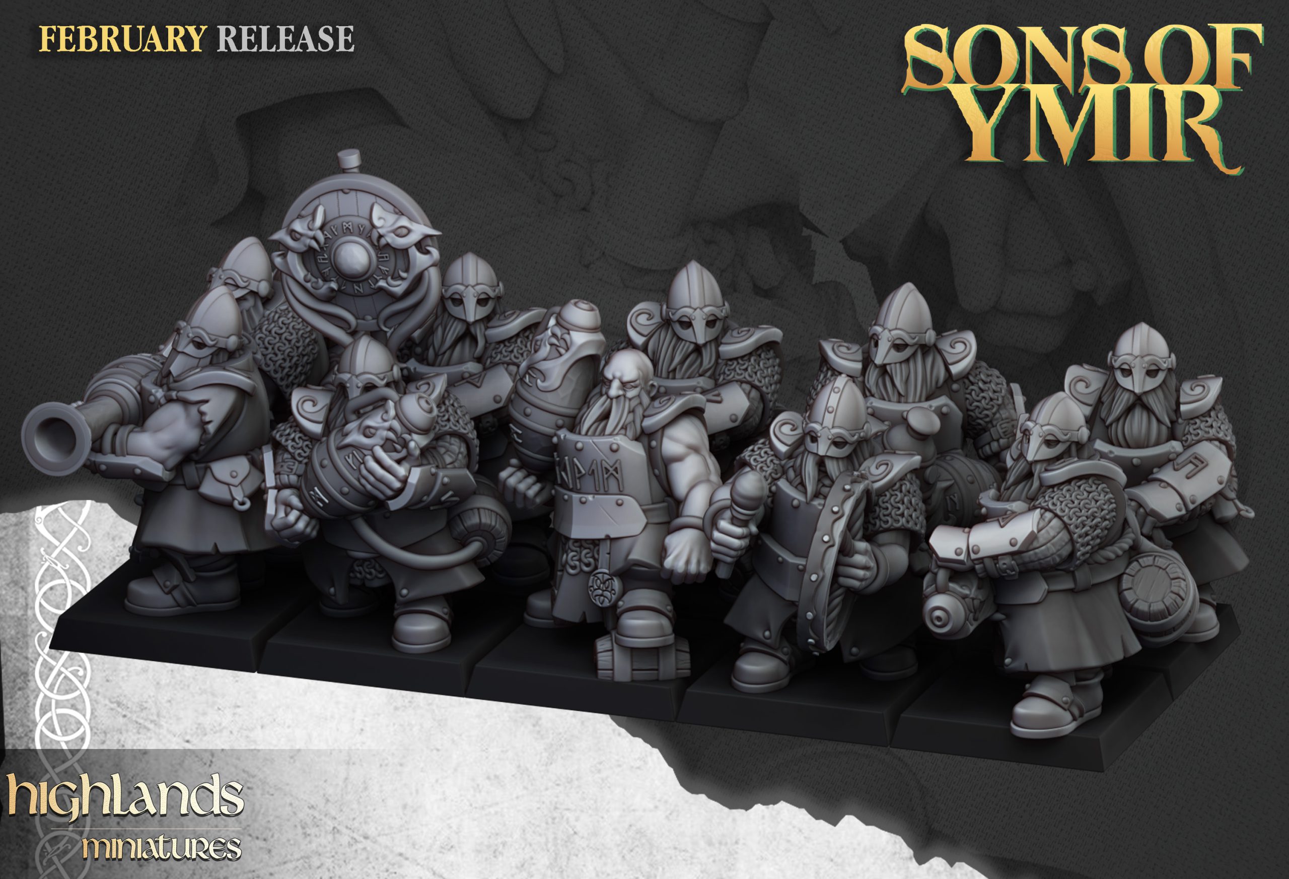 Dwarf Firespitters, Sons of Ymir- Highlands Miniatures