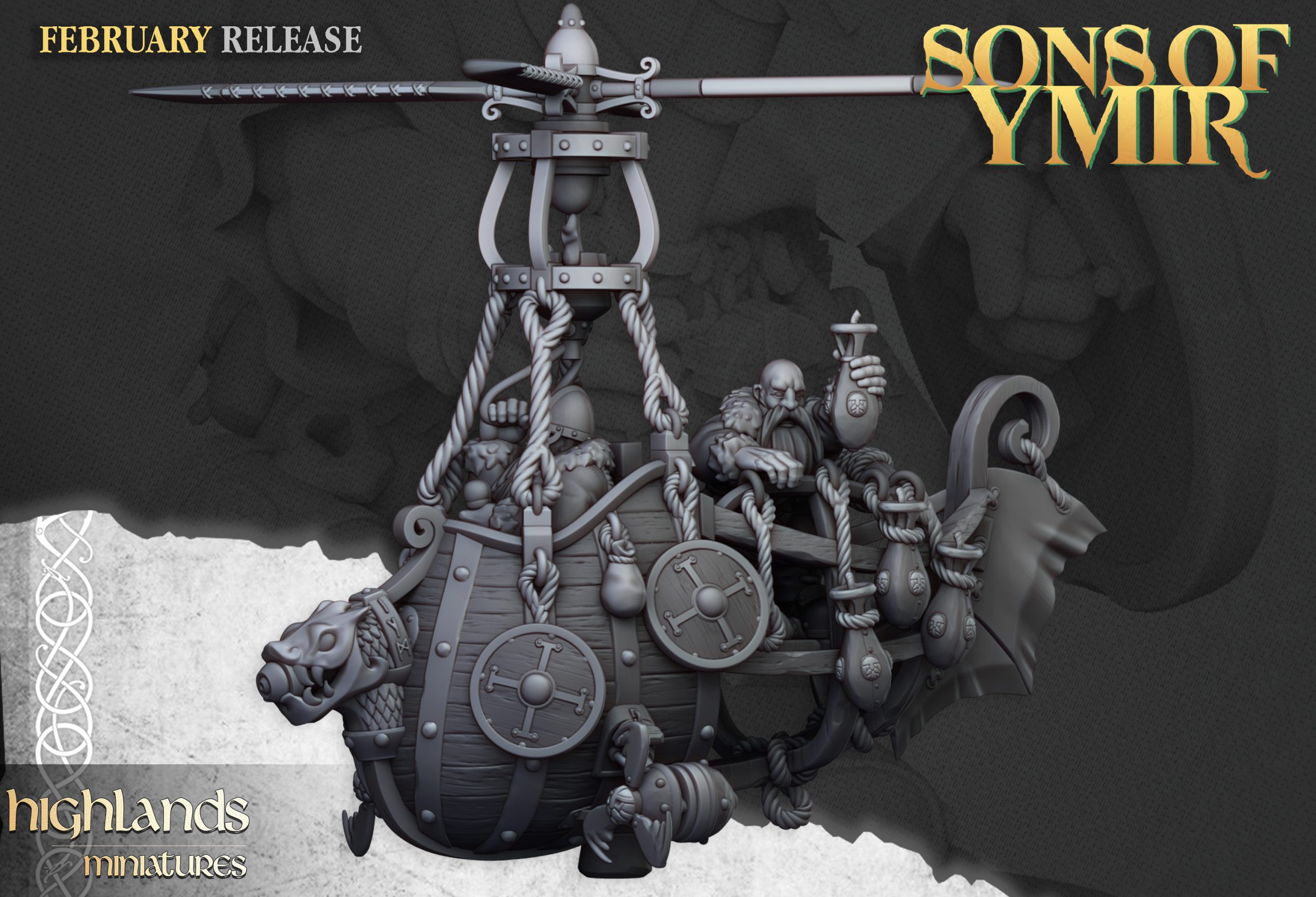Dwarf Flying Machine, Sons of Ymir- Highlands Miniatures - Image 2