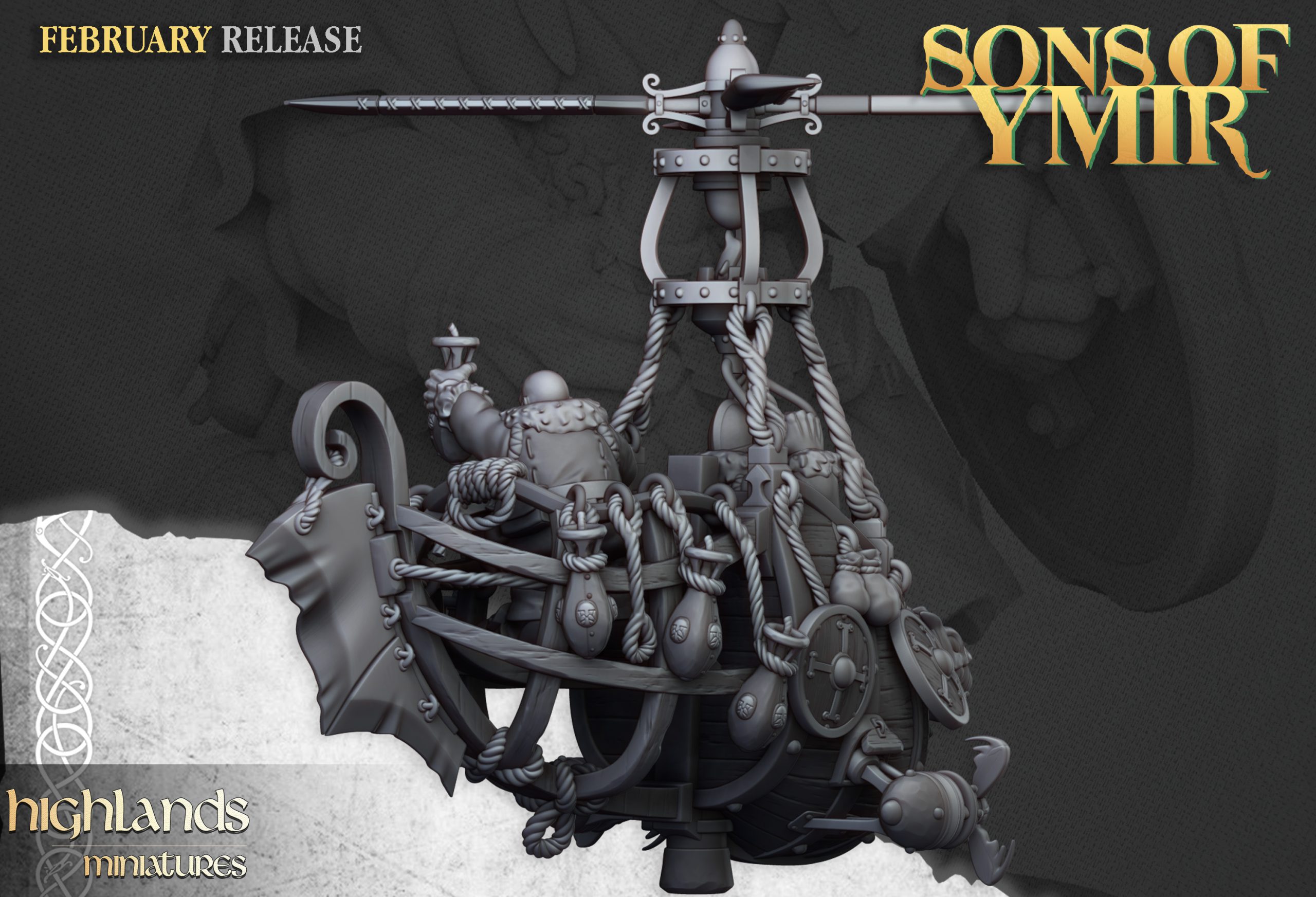 Dwarf Flying Machine, Sons of Ymir- Highlands Miniatures - Image 3