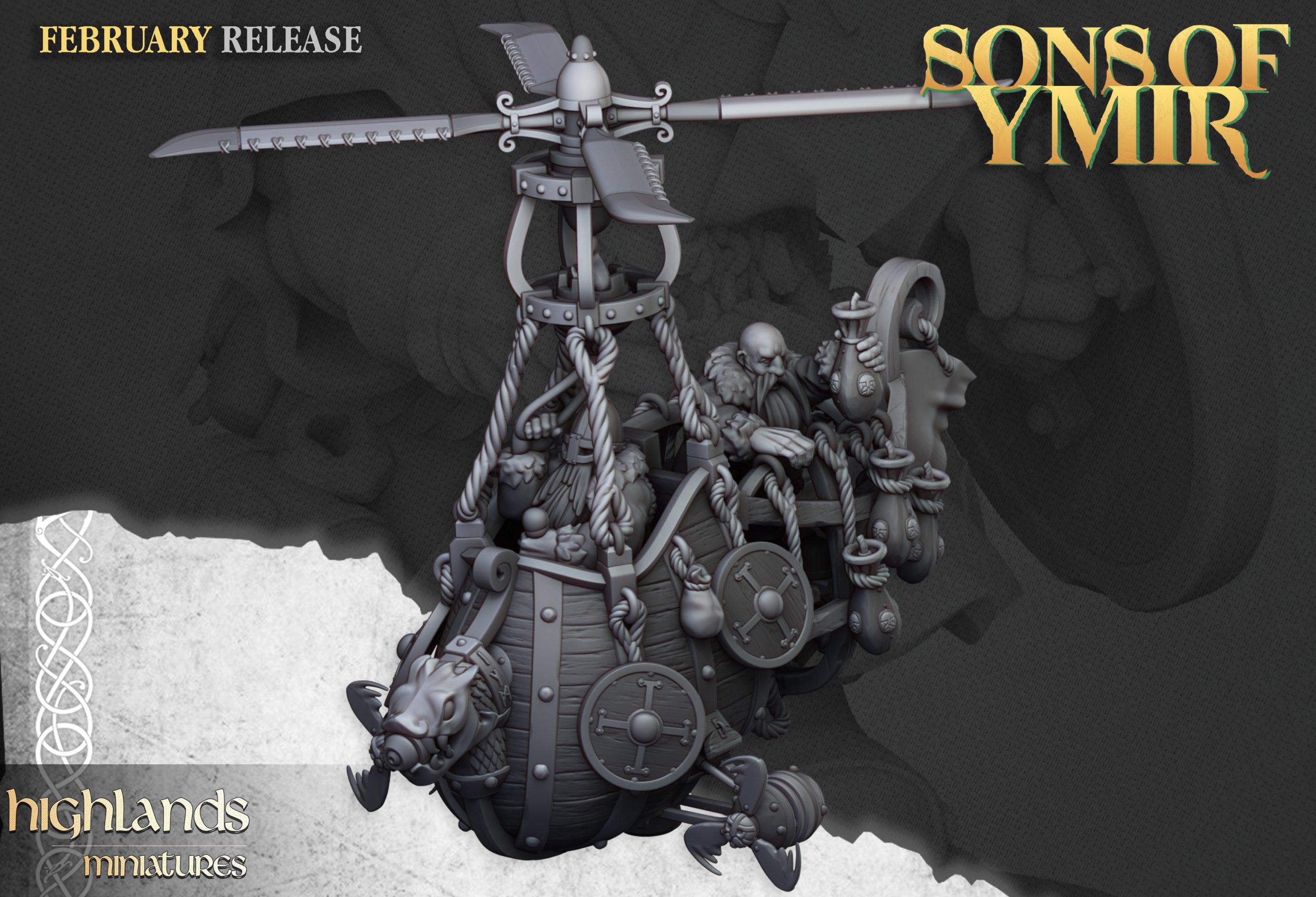 Dwarf Flying Machine, Sons of Ymir- Highlands Miniatures - Image 5