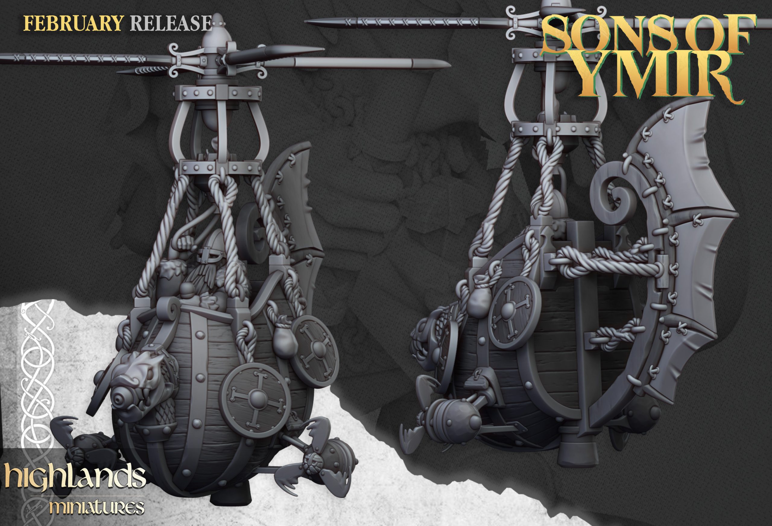 Dwarf Flying Machine, Sons of Ymir- Highlands Miniatures - Image 6