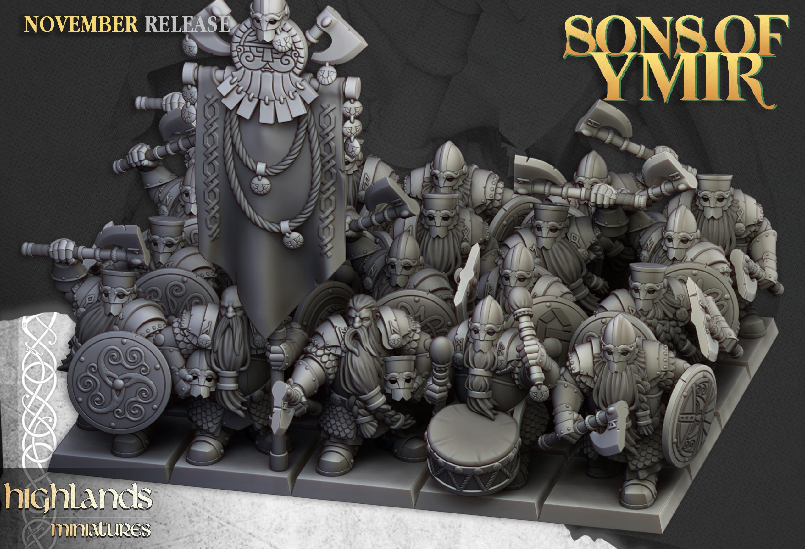 Dwarf Huscarls, Sons of Ymir- Highlands Miniatures