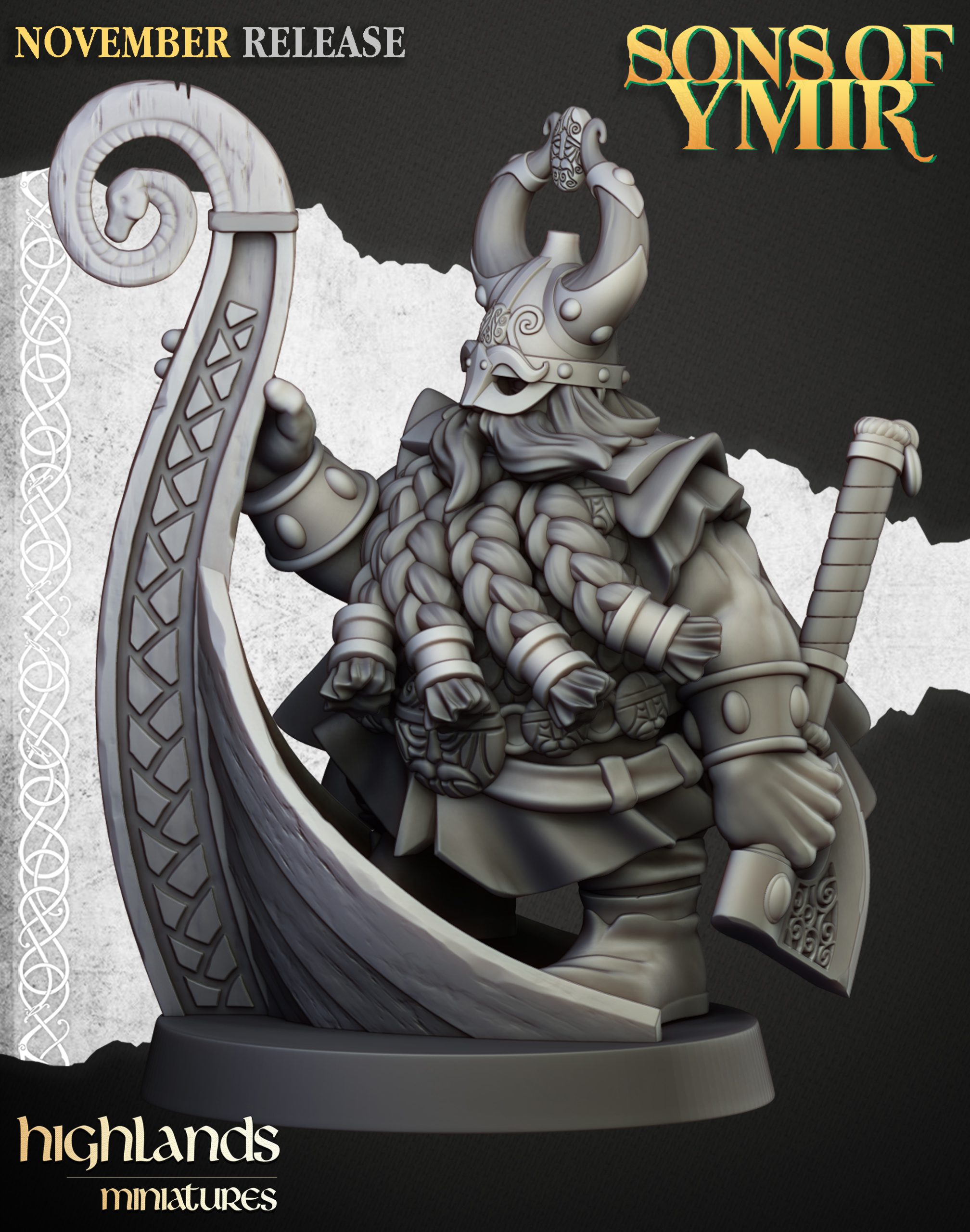 Dwarf Sea Lord, Sons of Ymir- Highlands Miniatures - Image 3