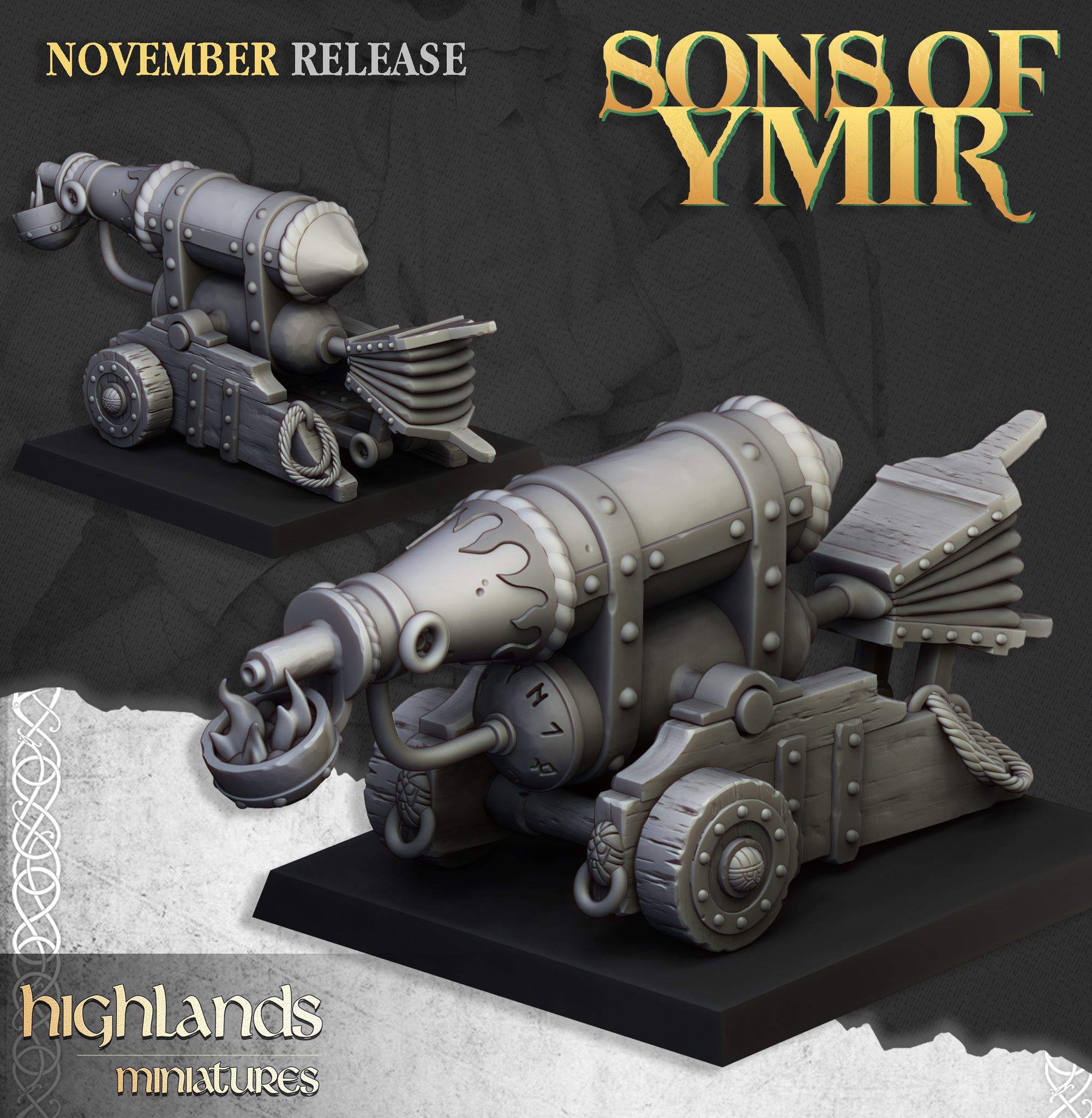 Dwarf Flame Cannon, Sons of Ymir- Highlands Miniatures - Image 7