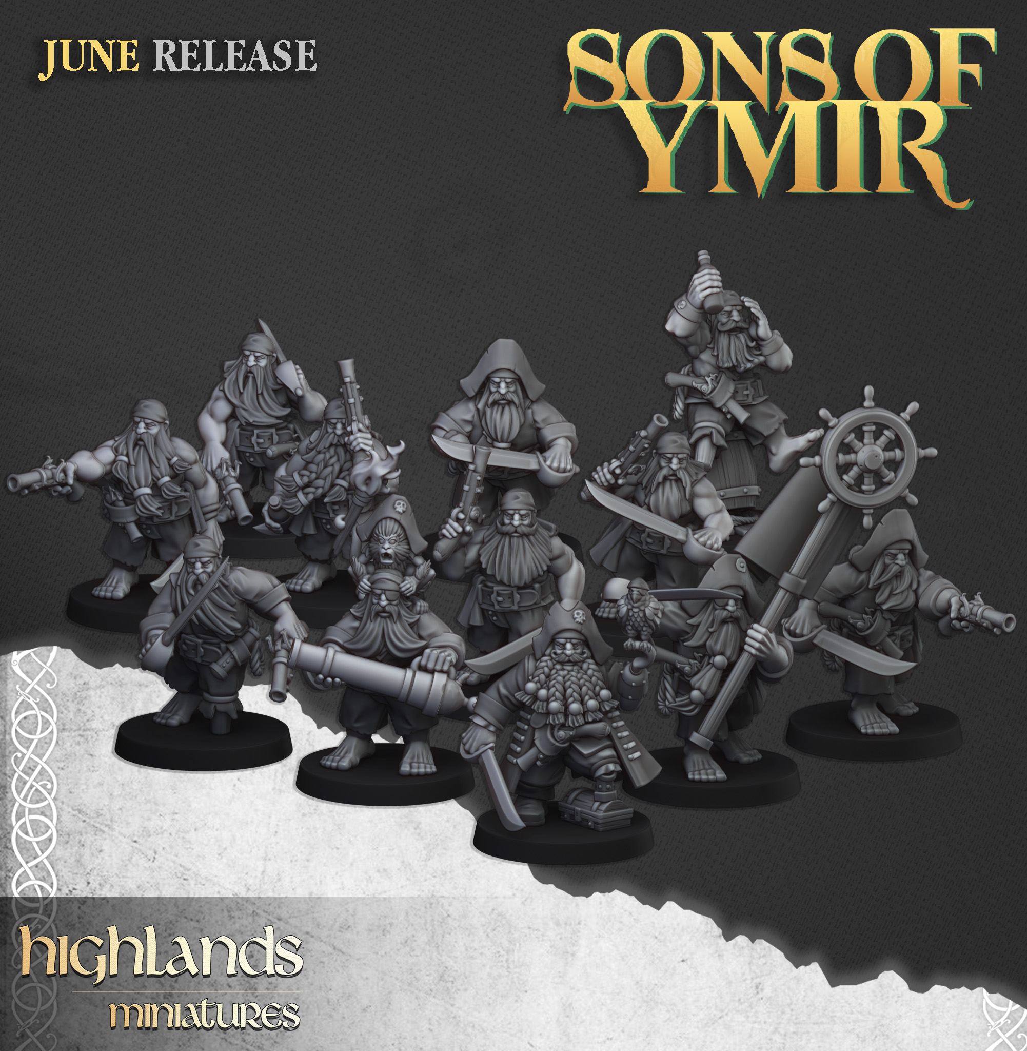 Dwarf Pirates, Sons of Ymir- Highlands Miniatures