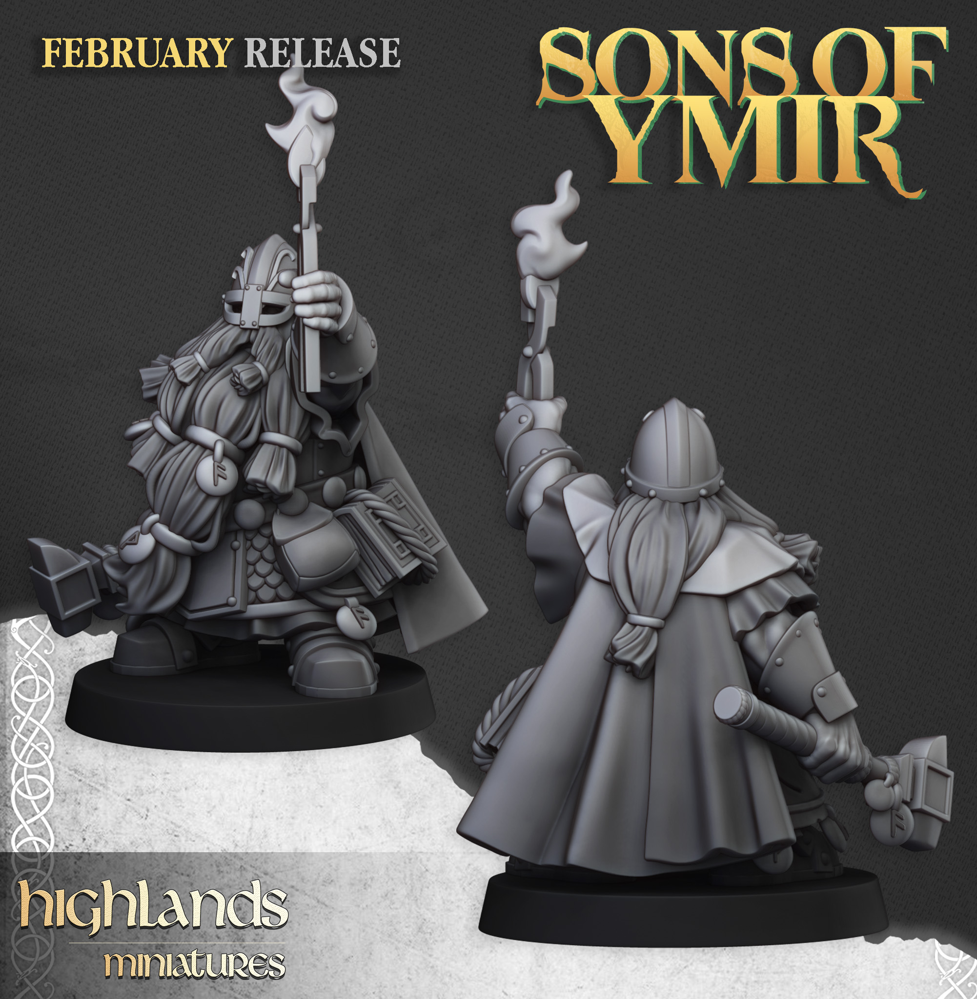 Dwarf Runemaster Tongs, Sons of Ymir- Highlands Miniatures