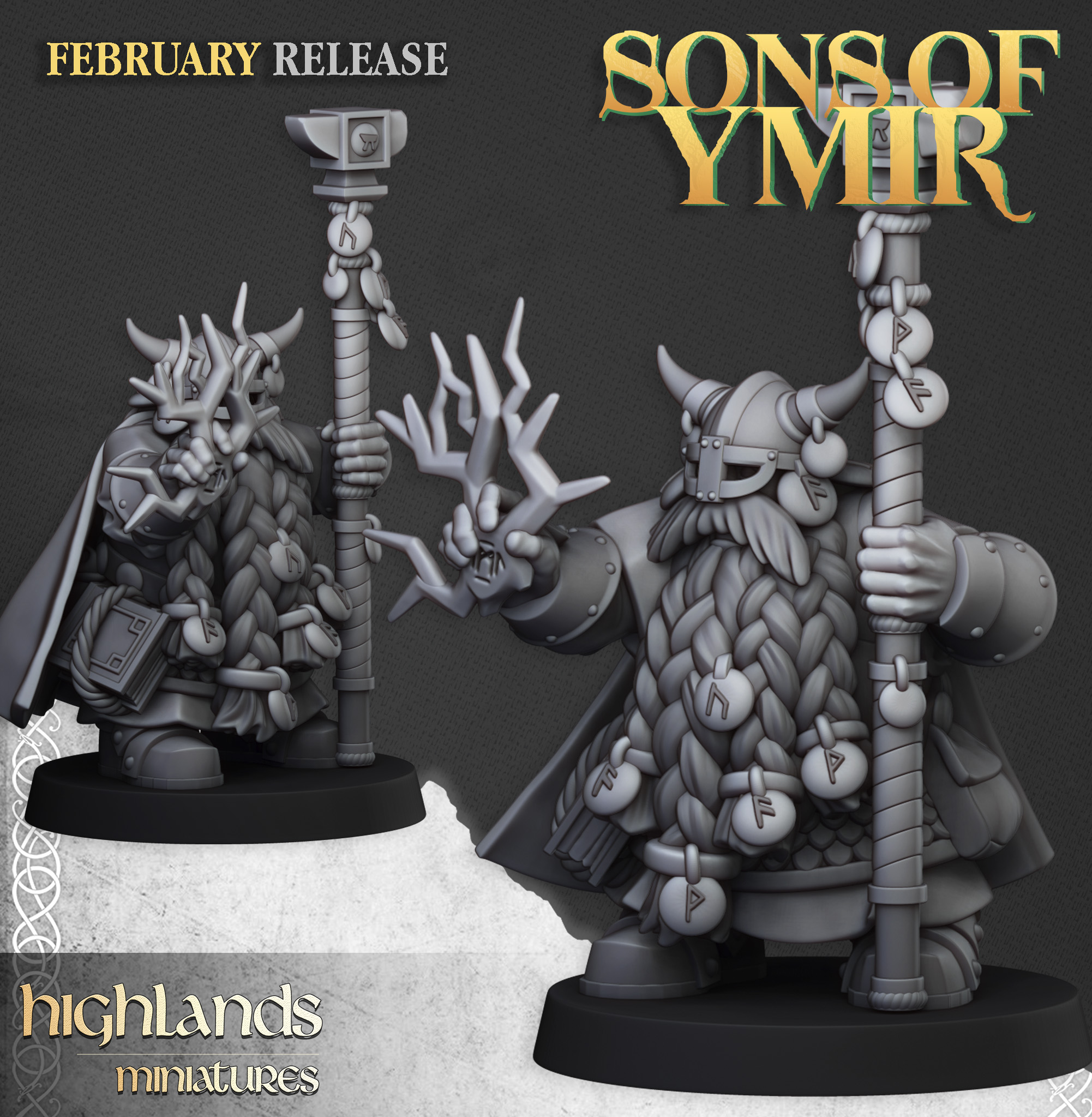 Dwarf Runemaster Staff, Sons of Ymir- Highlands Miniatures