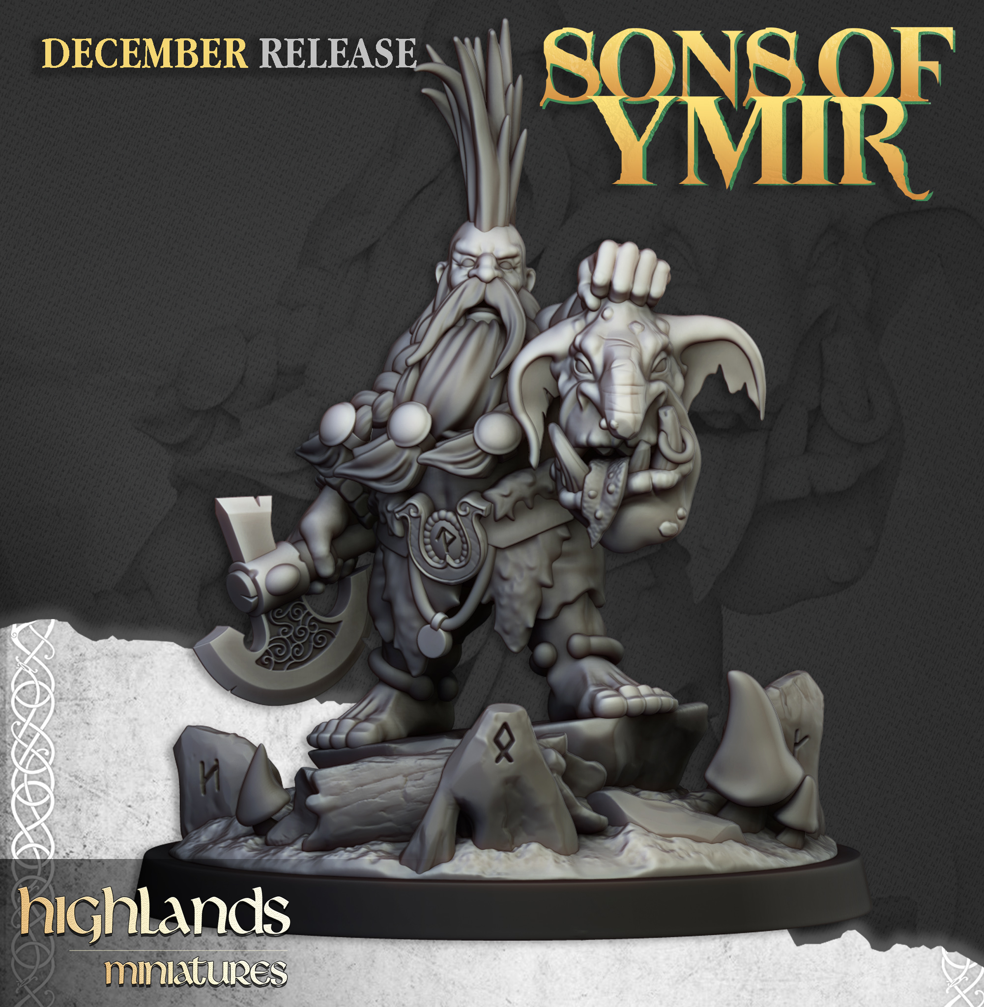 Dwarf Trollseeker, Sons of Ymir- Highlands Miniatures