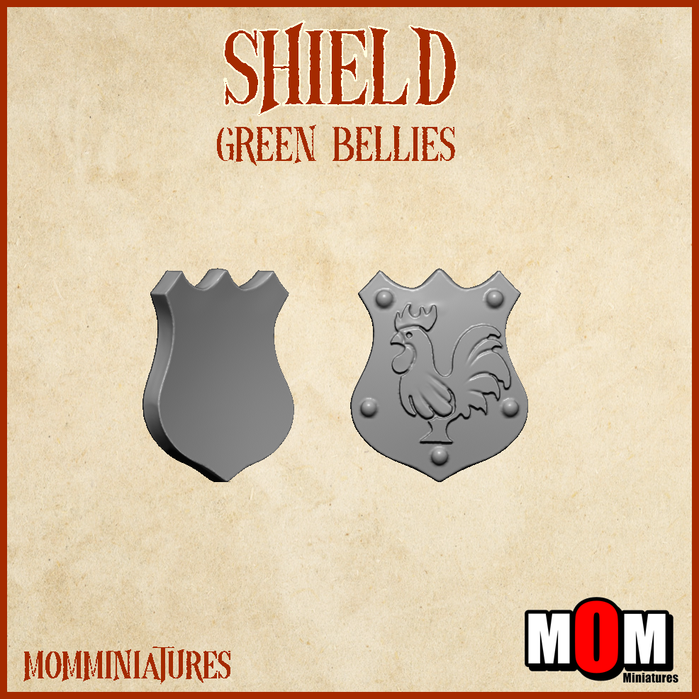Green Belly Shields, Green Bellies - MoM Miniatures
