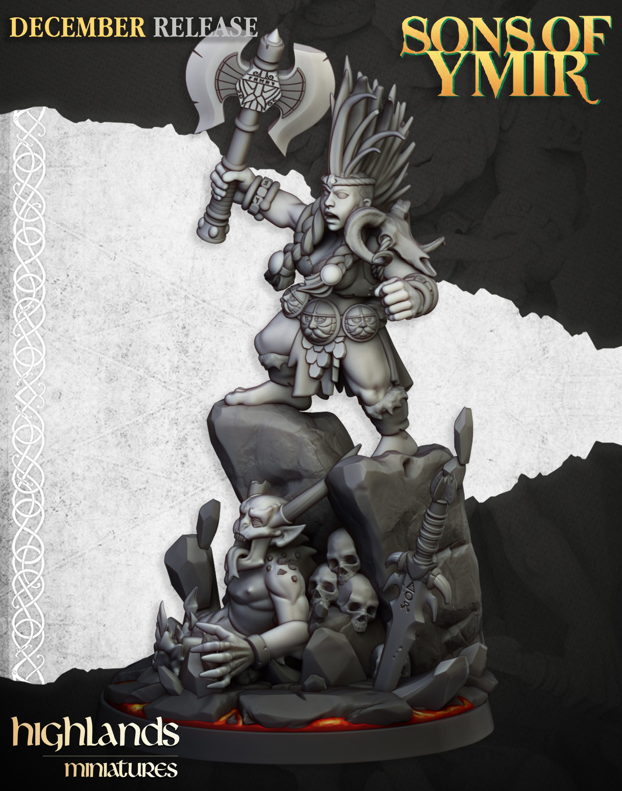 Dwarf Demonseeker Female, Sons of Ymir- Highlands Miniatures - Image 3