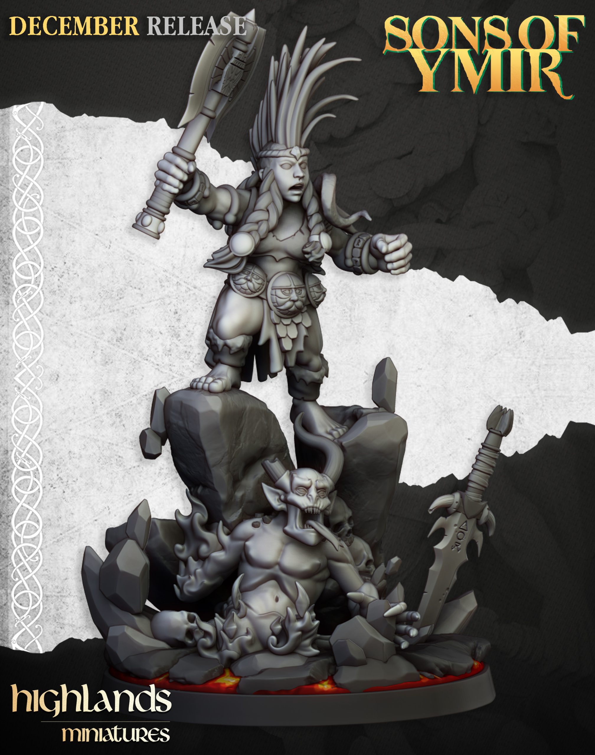 Dwarf Demonseeker Female, Sons of Ymir- Highlands Miniatures - Image 4