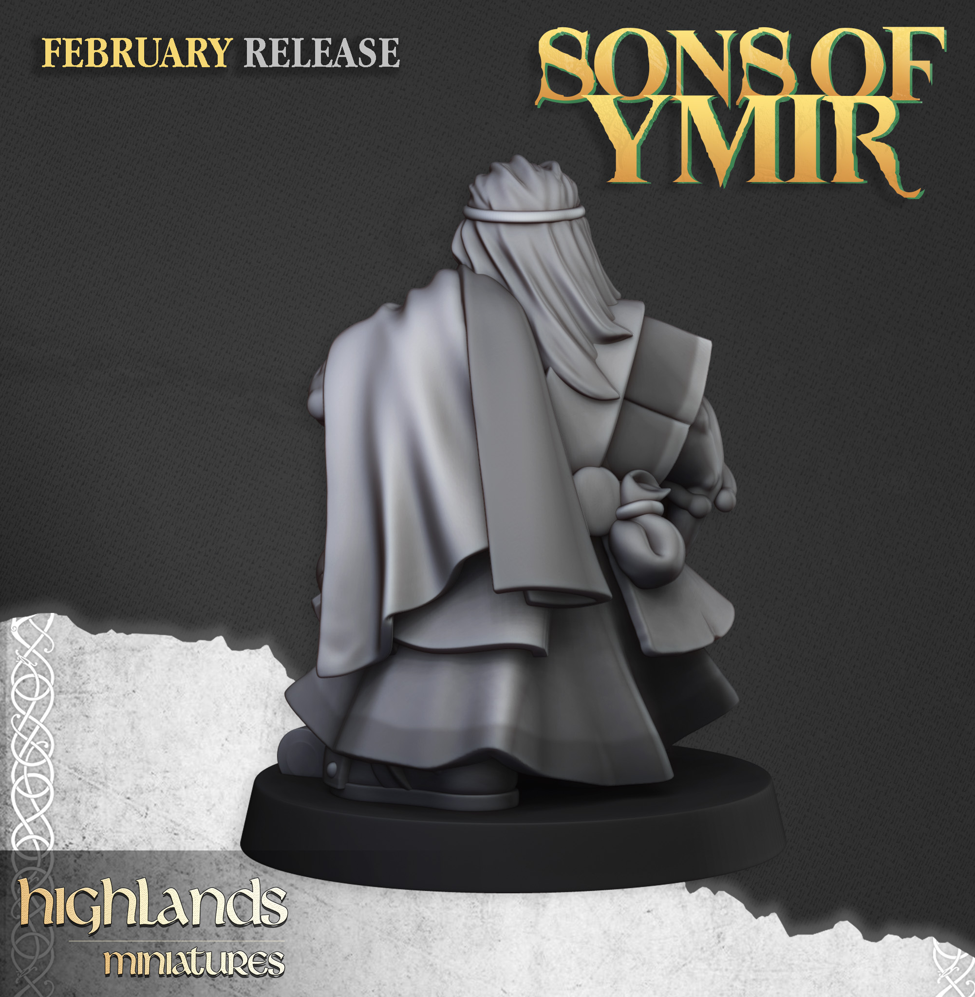 Dwarf Runepriest Female, Sons of Ymir- Highlands Miniatures - Image 3