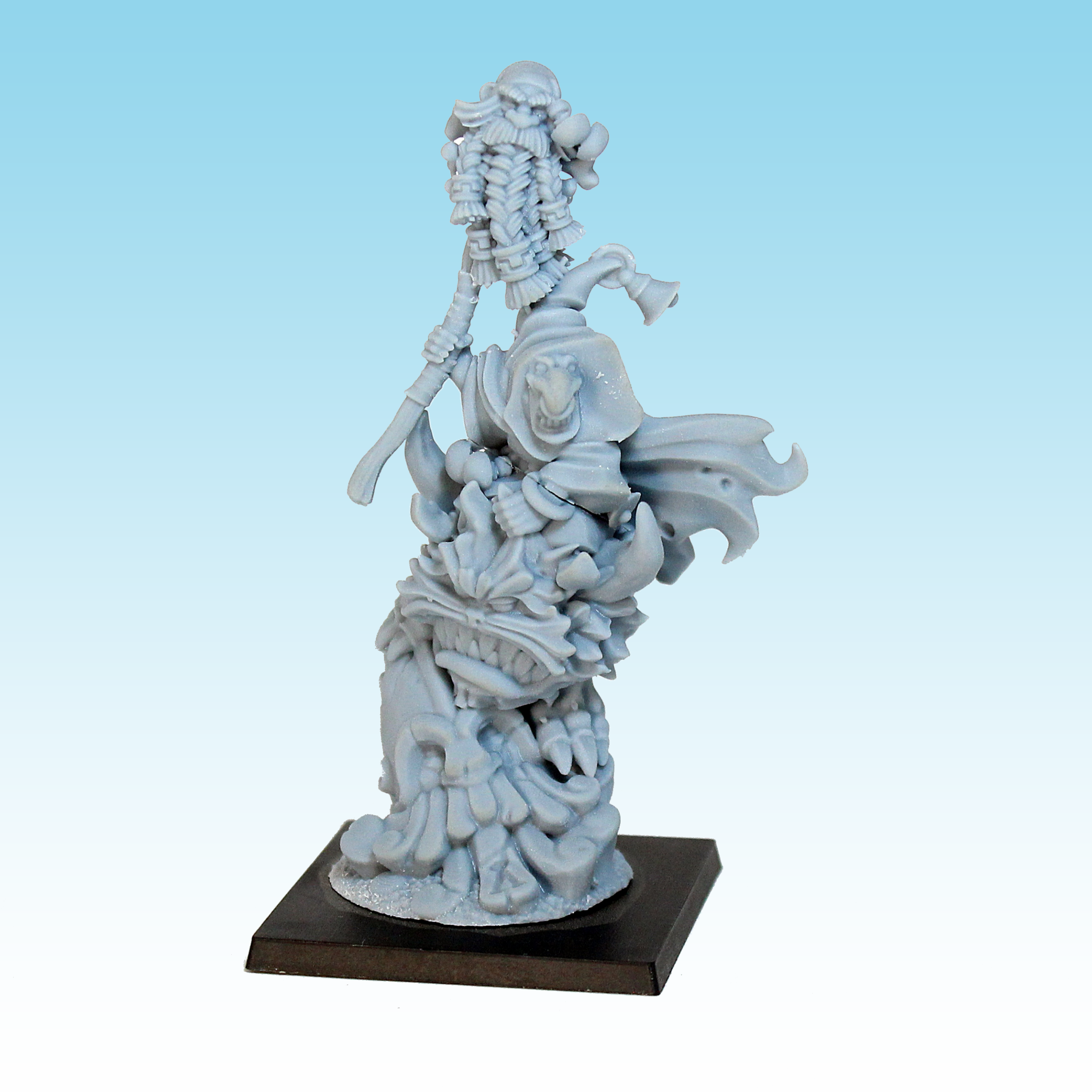 Goblin Shaman on Nunu, Orcs and Goblins - MoM Miniatures