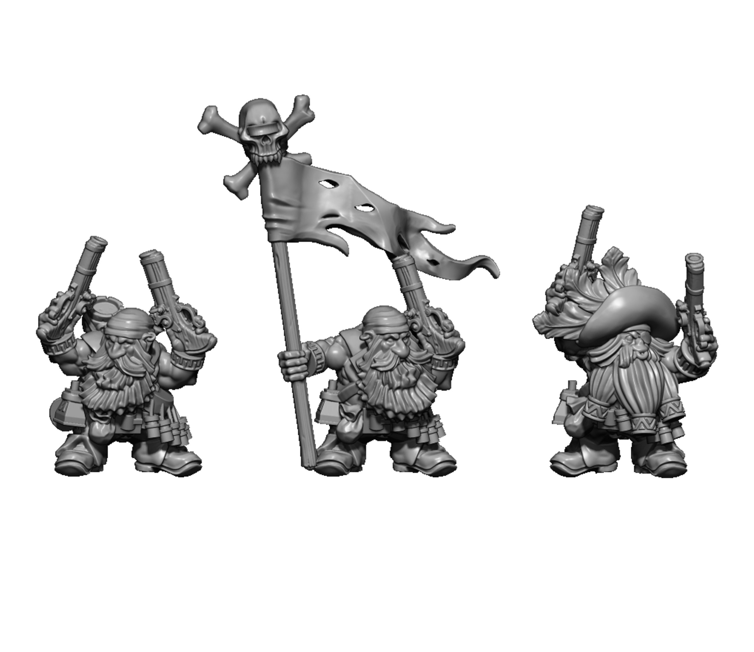Dwarven Pirate Arquebusiers, Dwarves - MoM Miniatures - Image 4