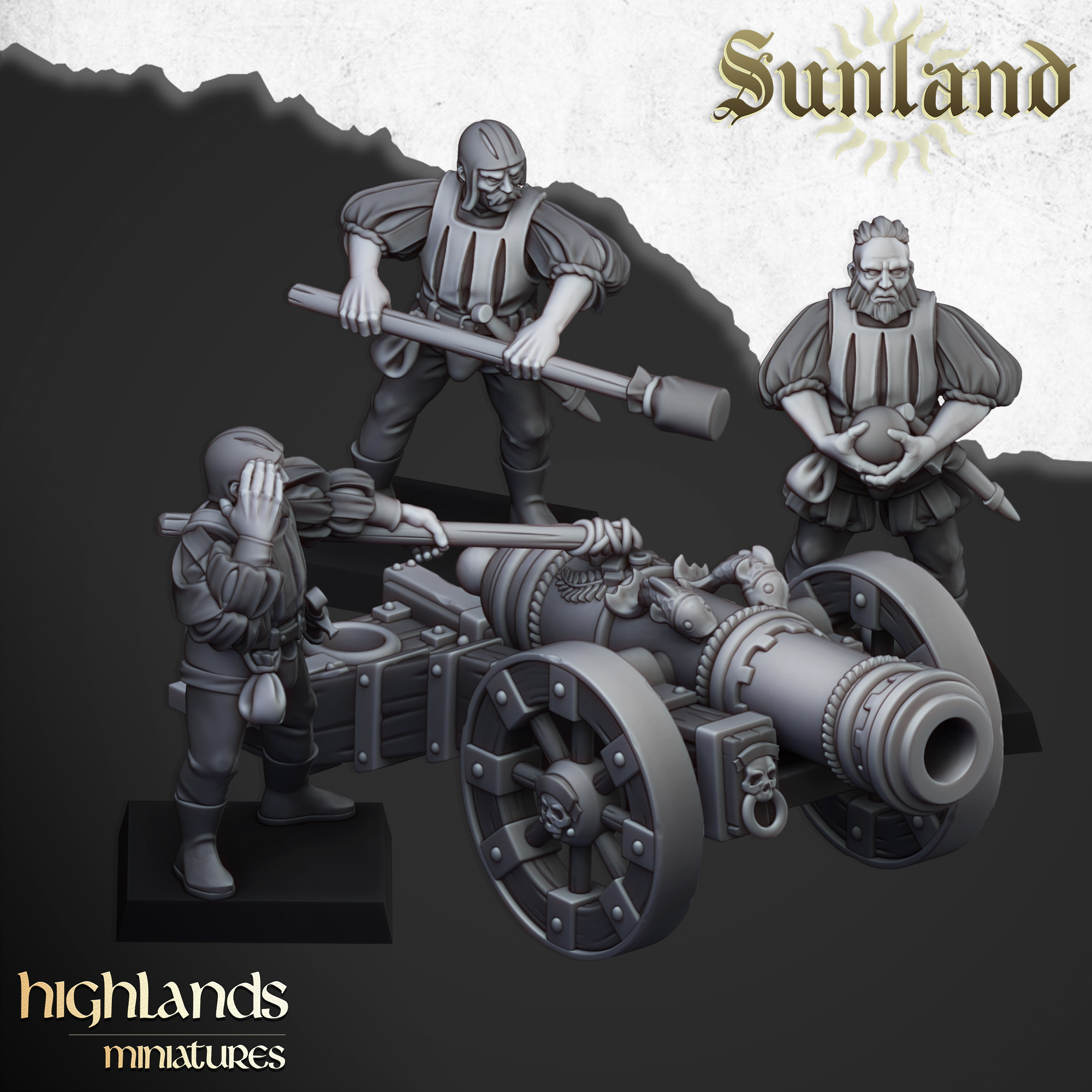 Sunland Great Cannon , Sunland- Highlands Miniatures