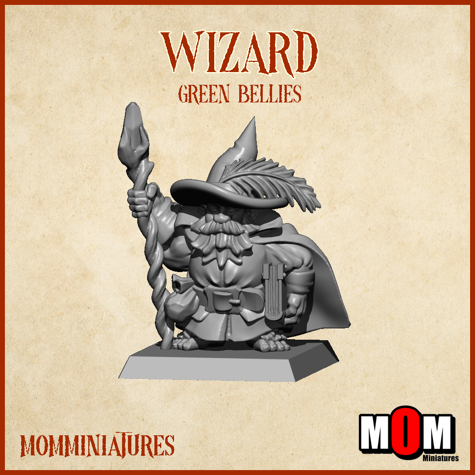 Wizard 1, Green Bellies - MoM Miniatures