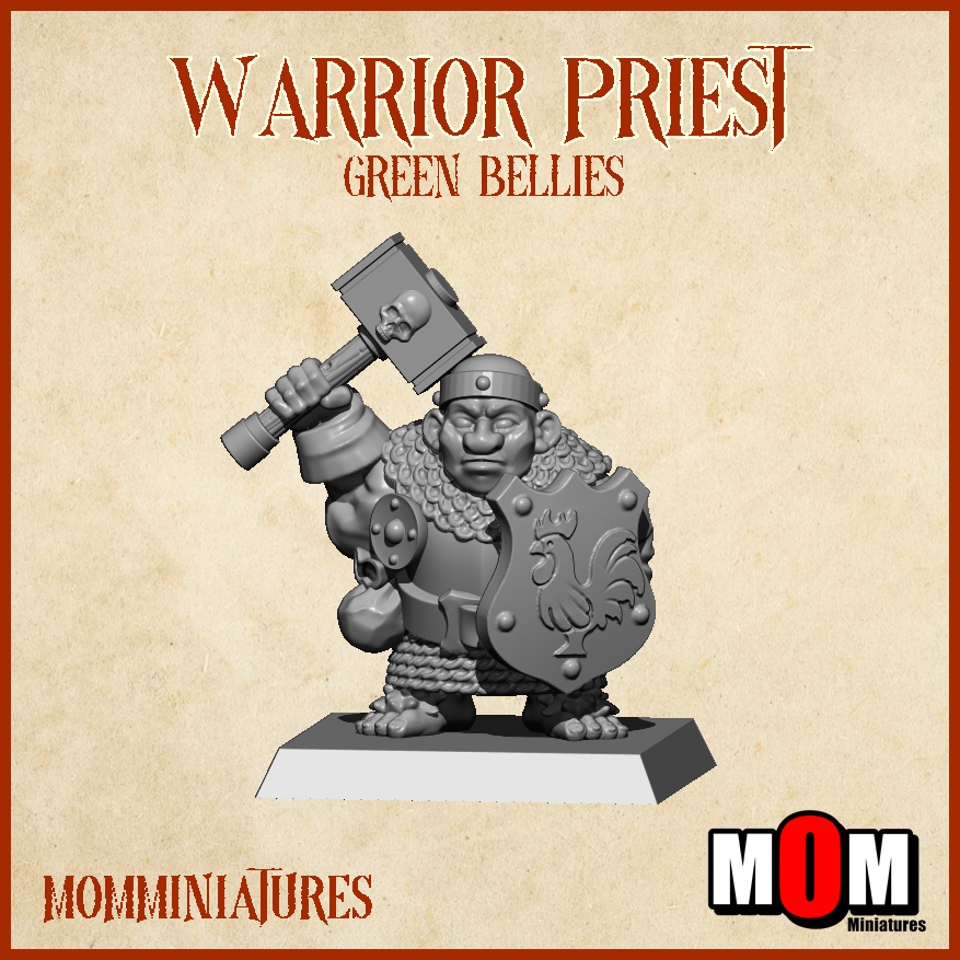 Warrior Priest 5, Green Bellies - MoM Miniatures