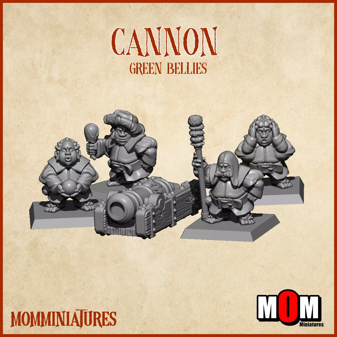 Cannon, Green Bellies - MoM Miniatures