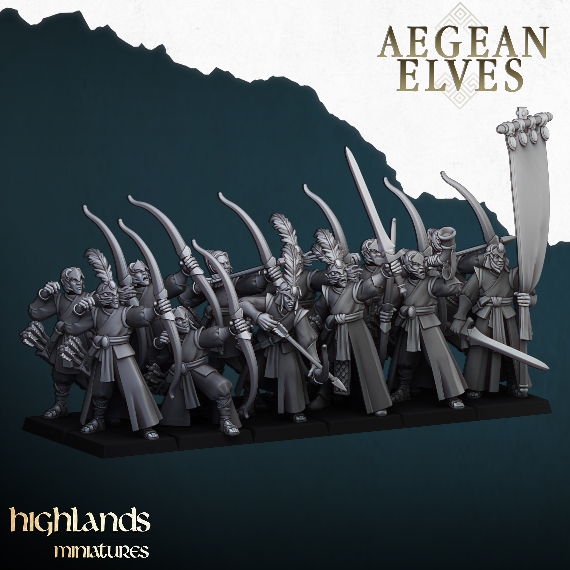Archers, Aegean Elves - Highlands Miniatures