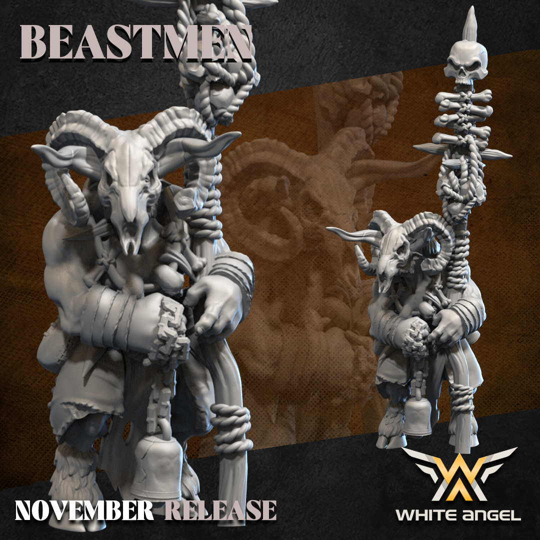 Beast High Shaman, Beastmen - White Angel Miniatures