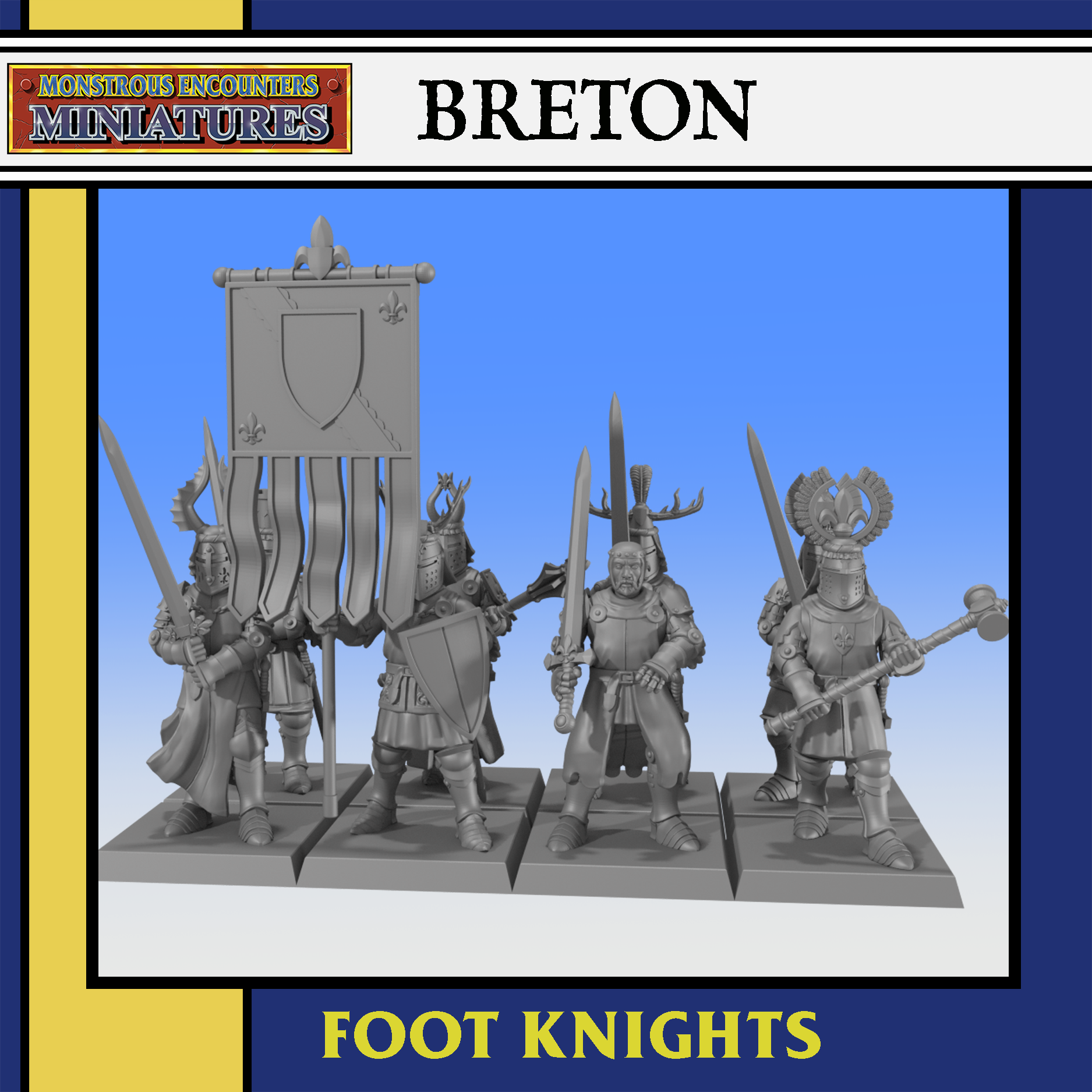 Foot Knights Unit with Command Group – Breton | Monstrous Encounters