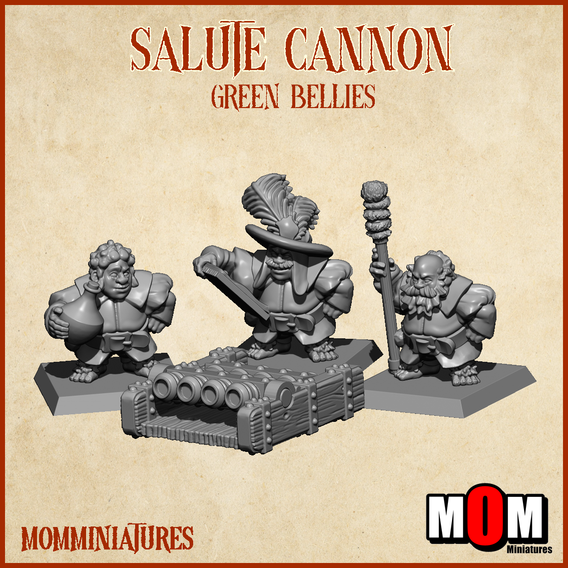 Salute Cannon, Green Bellies - MoM Miniatures