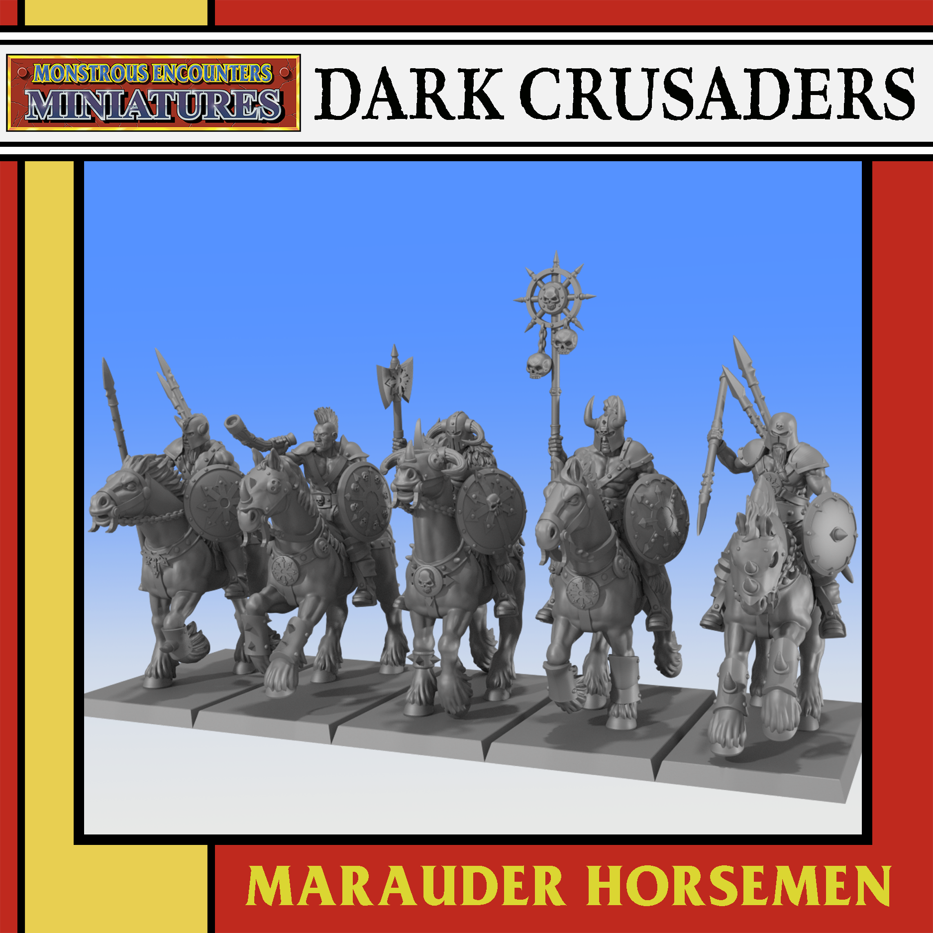 Marauder Horsemen Unit with Command Group – Dark Crusaders | Monstrous Encounters