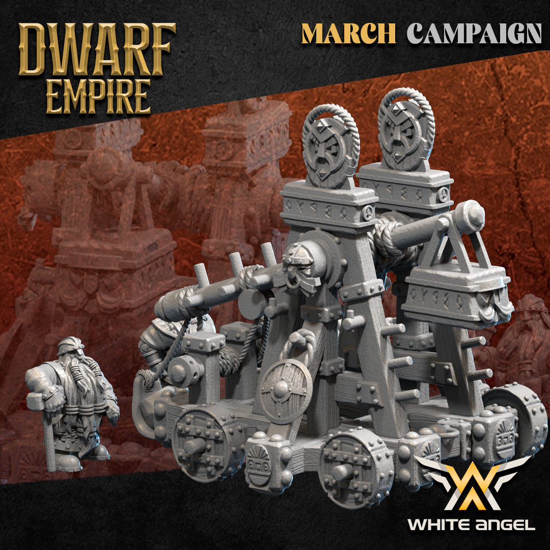 Dwarf Fun Catapult, Dwarf Empire - White Angel Miniatures